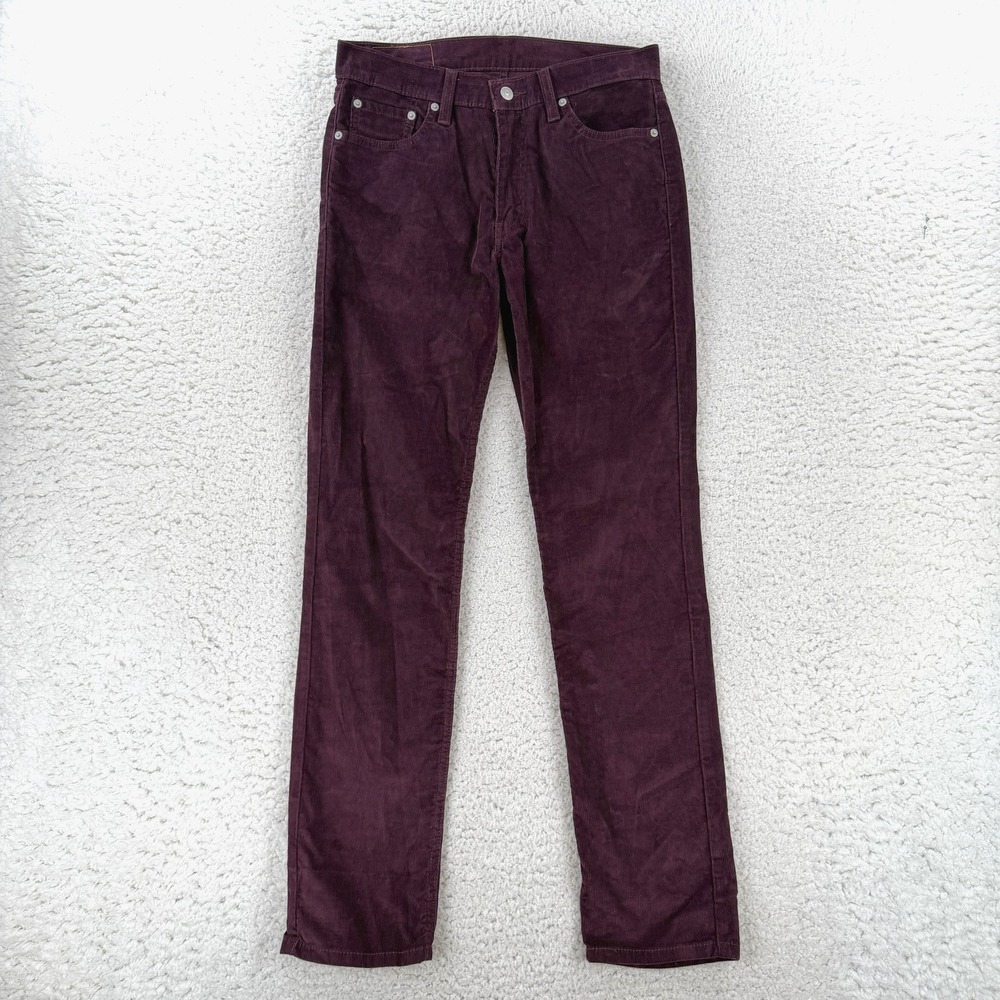 Levis 511 Chino Pants Mens 30x32 Purple Slim Fit Corduroy Stretch 04511-6017